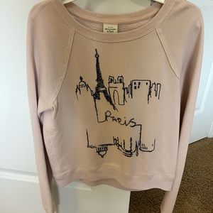 abercrombie and fitch pink paris sweatshirt | size xs